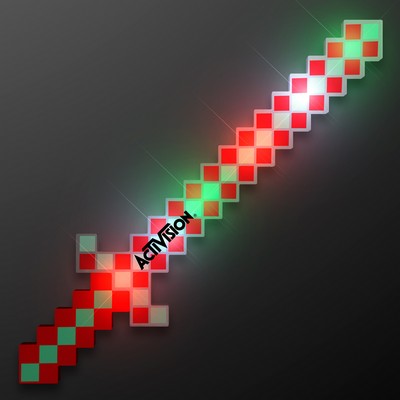 Light Up 8-Bit Christmas Sword Pixel Toy - PRINTED