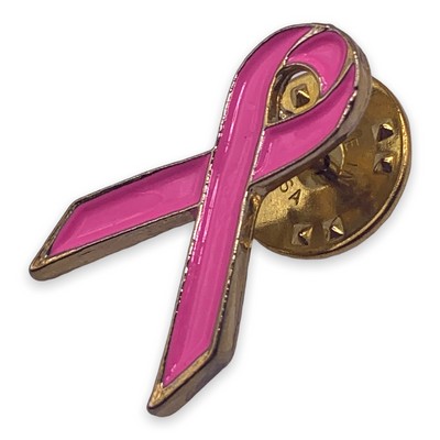 Stock Breast Cancer Awareness Pink Ribbon Lapel Pin
